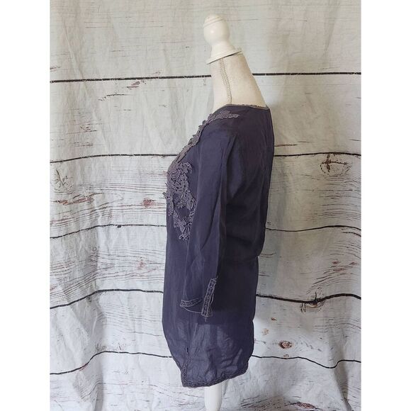 Johnny Was Embroidered V Neck Tunic Size XS - Picture 3 of 6